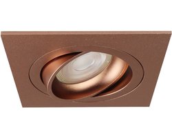 LED spot Bexar vierkant bruin - warm wit - dimbaar - zaagmaat 80-82mm