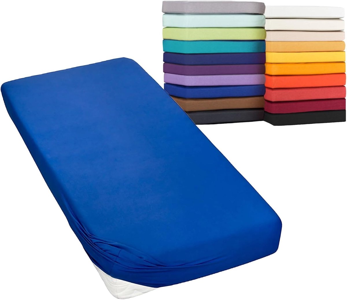 Hoeslakens boxspringbed waterbed hoeslaken matrassen 160 g / ² 90 x 200 - 100 x 220 koningsblauw