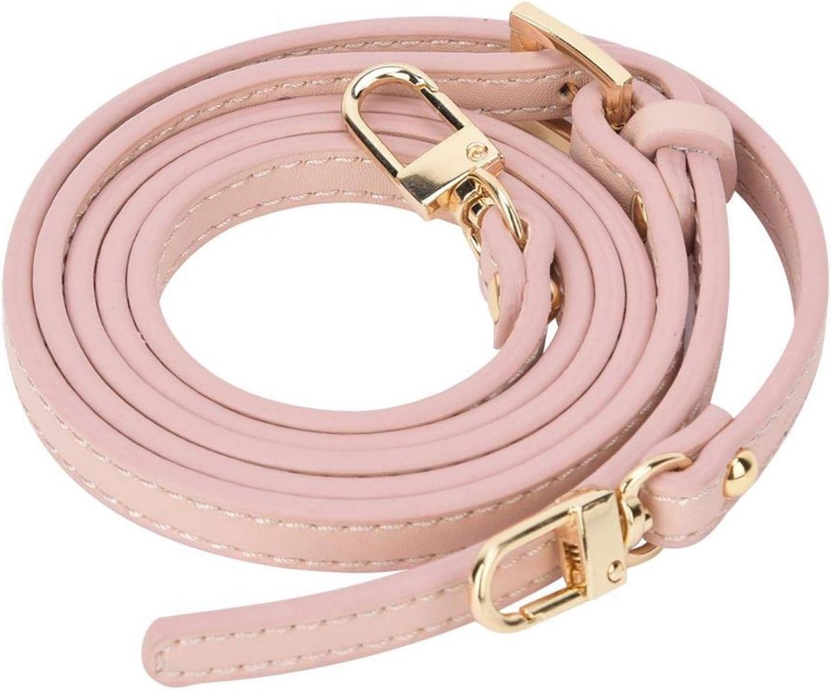 Tasriem met Karabijnhaak Leren Handtas Schouder Verstelbare Riem Vervangend Onderdeel Tas DIY-accessoire 107~125cm(Cornel Roze /)