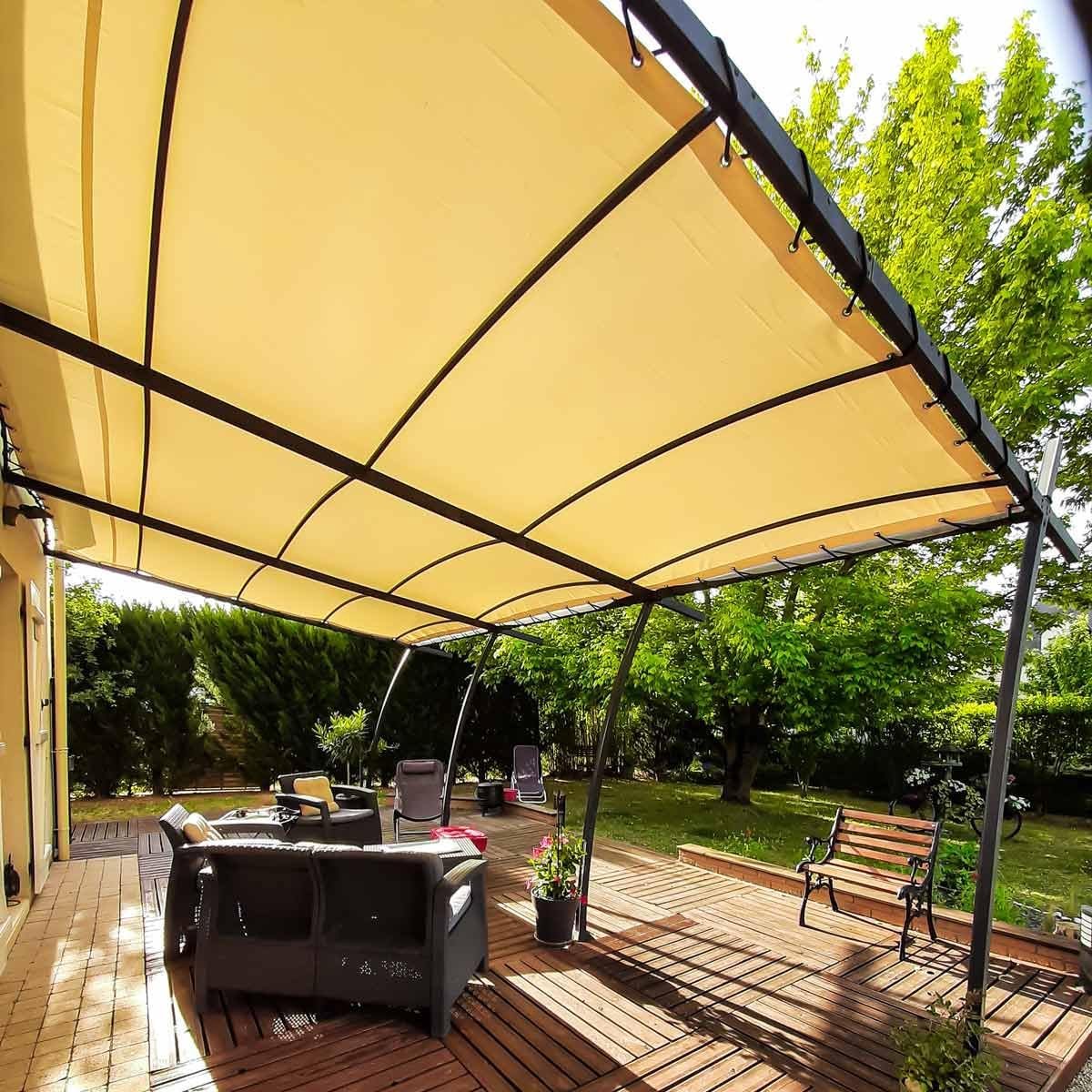 Pergola-zeil 3 x 4 m - 10 jaar Garantie TECPLAST - XP640PR - Waterdichte dekzeil voor pergola of prieel voor terras - Made in France