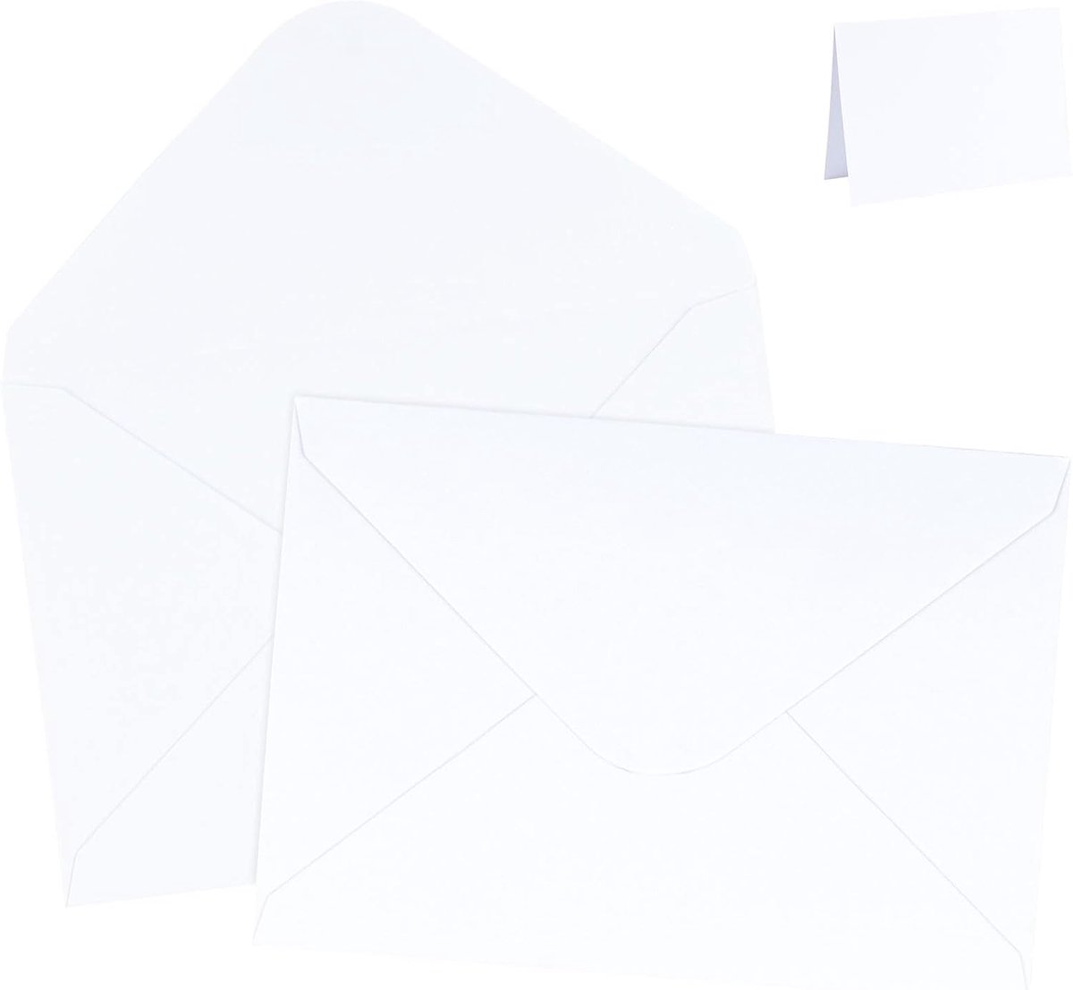 60 witte enveloppen 107mm x 152mm klassieke flap enveloppen met opvouwbare ambachtelijke kaart voor cadeau, wenskaarten, bruiloft, bedrijf, uitnodiging