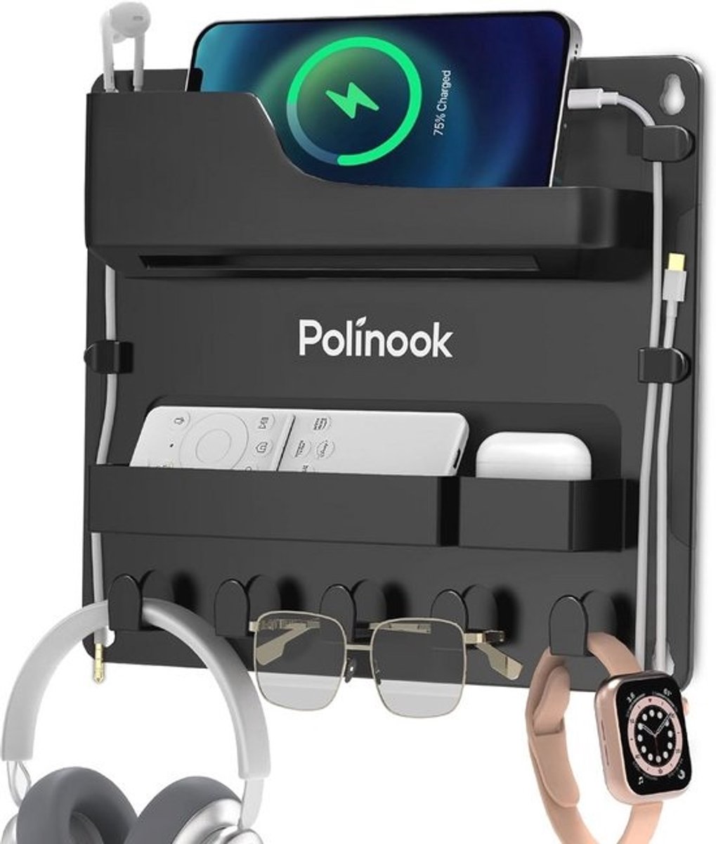 Wandmontage Plank Organizer - Nachtkastje Plank Muur Mount Telefoonhouder voor Slaapkamer