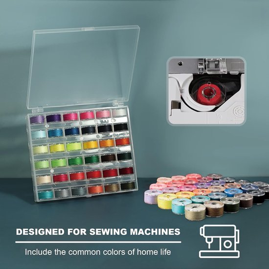Spoelen, 36 kleuren naaimachine gesorteerde kleuren Bobbin voorgewikkelde spoelen Brother Janome Kenmore — afbeelding 5