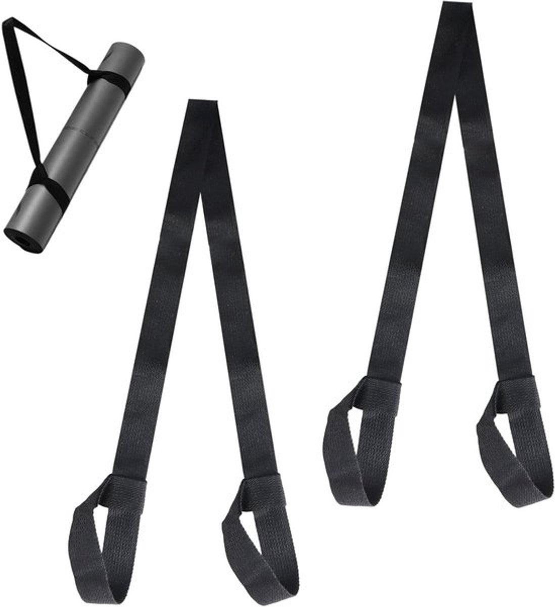 Set van 2 Draagriemen voor Yogamatten - Verstelbare Elastische Straps voor Pilates, Stretching en Fitness, Geschikt voor Alle Yogamatten
