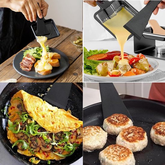 8 stuks raclette-spatel, raclette-spatel, racletteschraper, pannenspatel, crème, pizzaspatel, keuken, accessoires voor kaas, melter grill — afbeelding 5