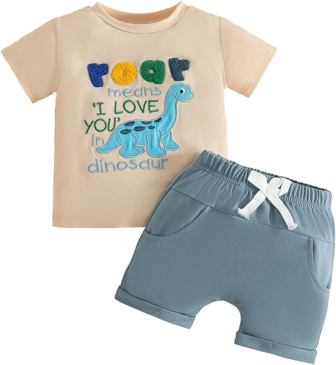 Kledingset voor peuters en jongens, ronde hals, letterprint, T-shirt, tops en shorts, babyjongens, zomeroutfits