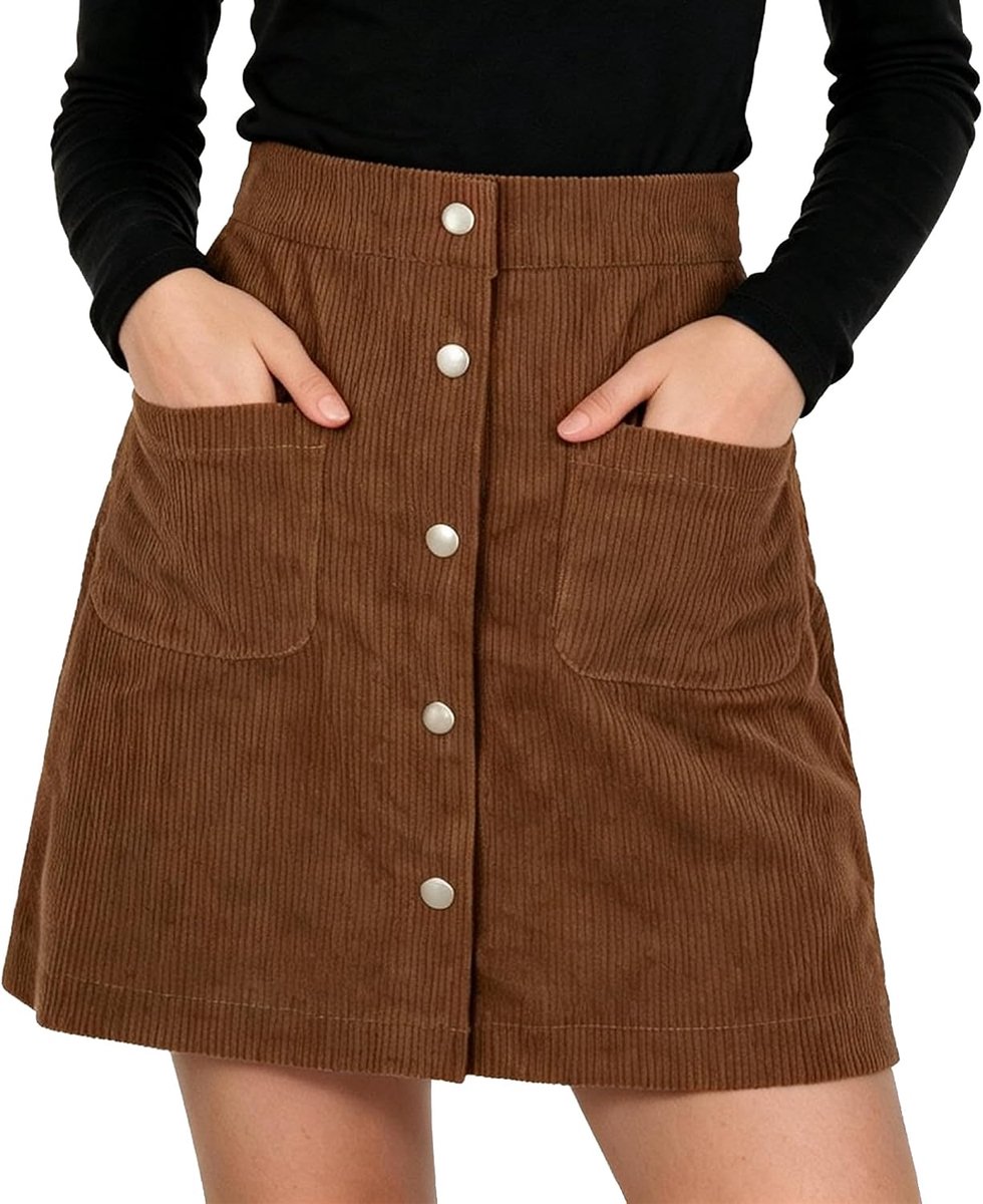 Korte minirok voor dames, hoge taille, A-lijn, vrijetijdsrok
