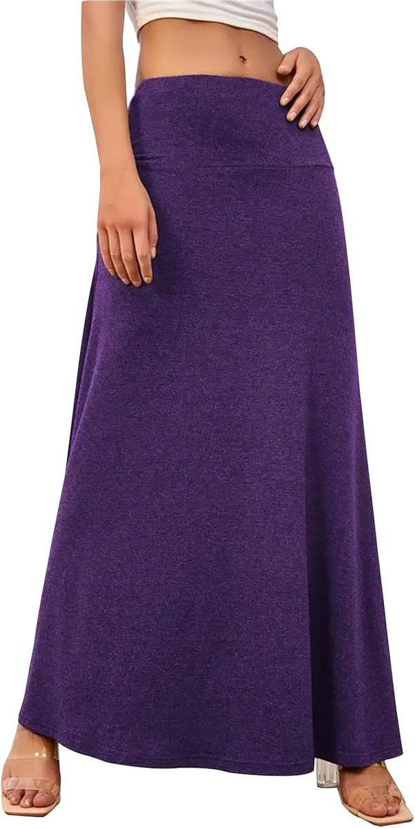Dames lange rok elastische volledige lengte vrouwen hoge taille maxi yoga rok