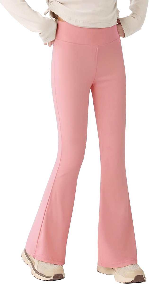 Leggings, uitlopende yogabroek, hoge taille, sportlegging, lange joggingbroek