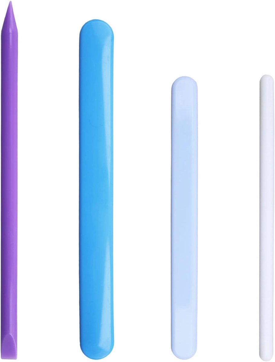 4 stuks siliconen staafjes, mix van hars, roerstaafjes, anti-schuim voor het mengen van hars, verf, vloeibare siliconen, handwerk, epoxy