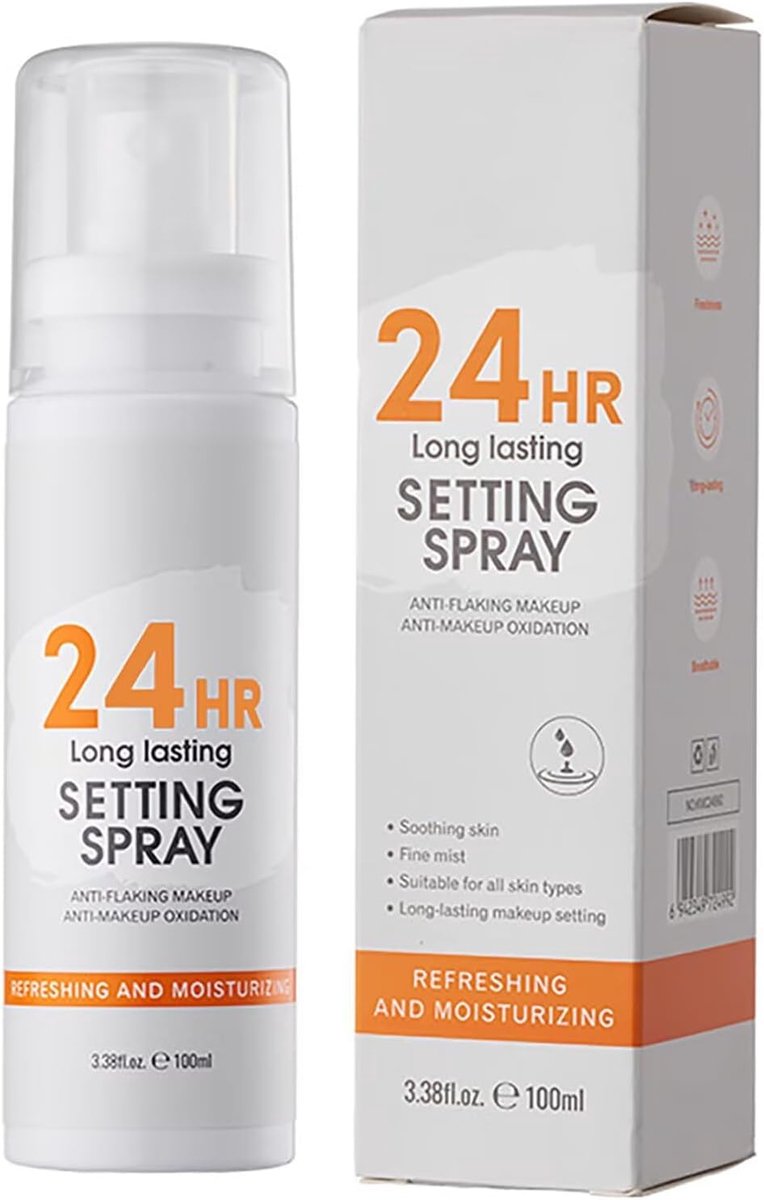 Makeup Setting Spray, langdurige textuur, transparant, fixerende spray, lichte, veganistische formule, matte afwerking, zonder alcohol, zonder parabenen, zonder microplasticdeeltjes, 1 stuk 100 ml