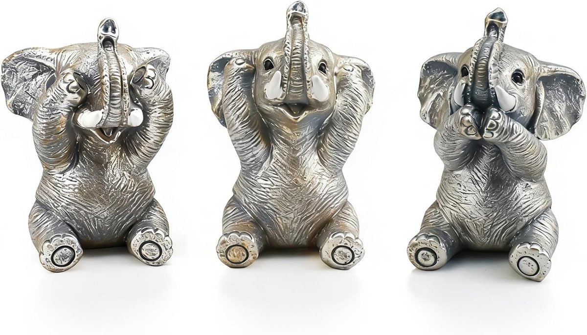 3 decoratieve olifanten