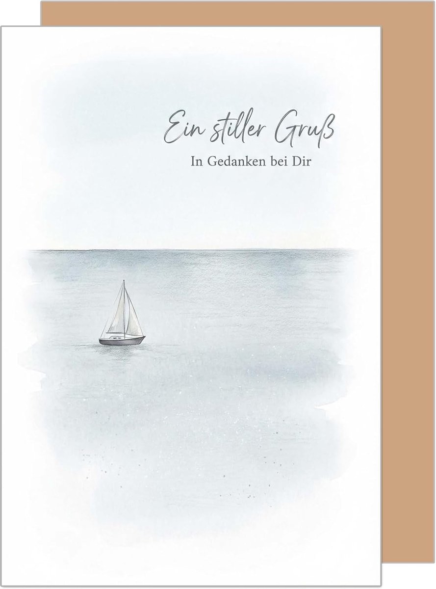 Seidel Premium rouwkaart met envelop. condoleancekaart condoleancekaart vouwkaart spreuk een stille groet in gedachten bij jou deelname herinnering compassie troost liefde (T1256 SW026)