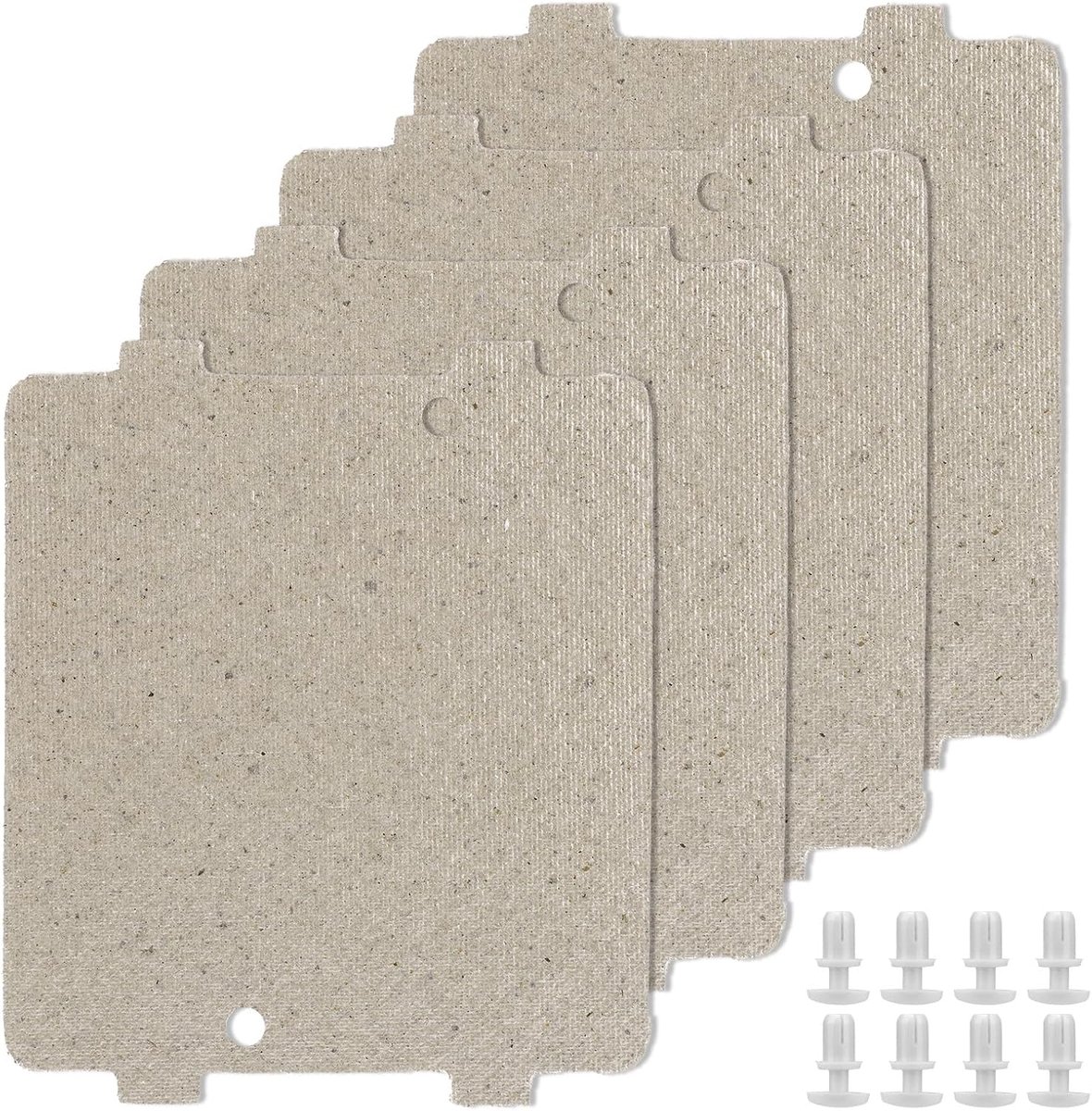 4st Set Magnetrongolfgeleiderafdekkingen van Mica, 11,7x10cm Mica Plaat voor Magnetronreparatie met 8 Vergrendelingsklinknagels voor GE PEB7227AN3DD JES1097SMSS Vervangt WB39X10034 262100100006