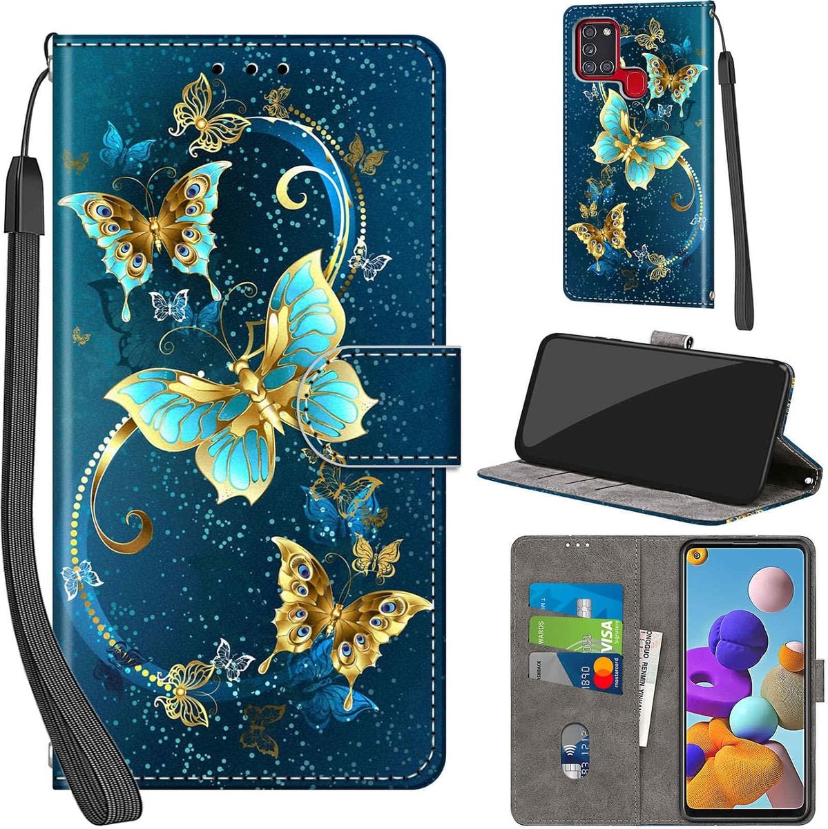 Portemonnee Telefoonhoes voor Samsung Galaxy A21s Turkoois