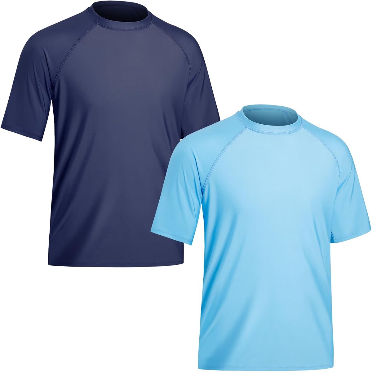2-Delig Heren Zwemshirt UV Shirt met Korte Mouwen UPF 50+ Zwemkleding Sneldrogende Zwem Tops Badmode Rash Guard Shirts