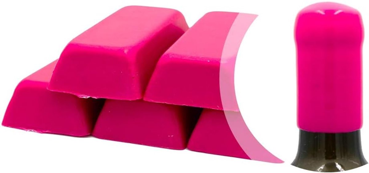 Verpakking schellak roze 500 g of zachte zegelwas voor het verzegelen van wijnflessen, bier, jenever en likeuren (roze-02)