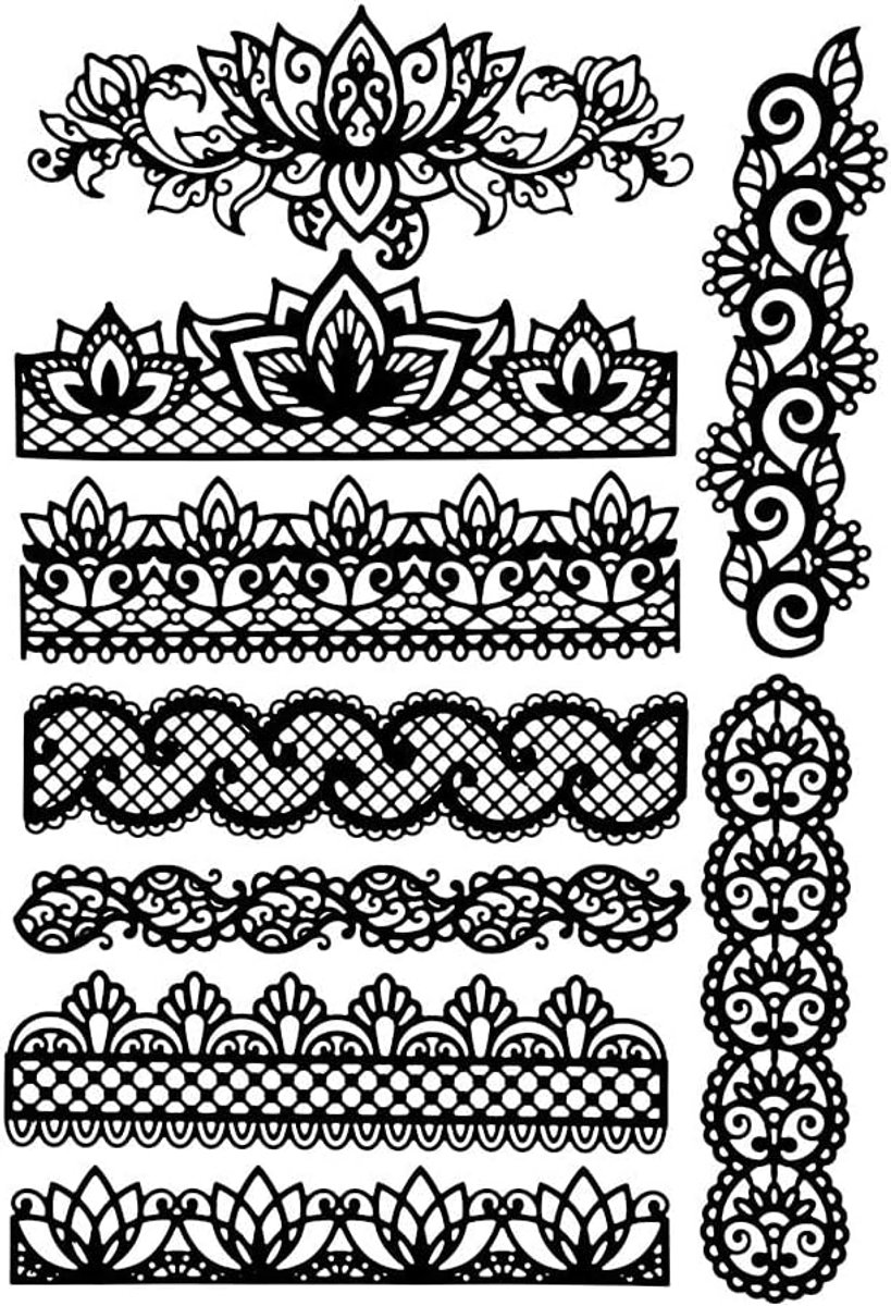 Stanssjablonen, Lotus-randen & ornamenten, 9 stuks