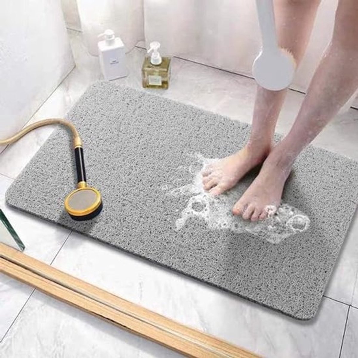 Antislip Douchemat 40 x 80 cm - Zachte Massagemat met Afvoergaten en Sneldrogend Design