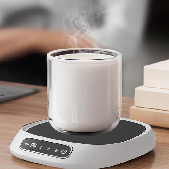 Koffiemokverwarmer,Koffiemokverwarmer Auto uitgeschakelde Verwarmingsplaat - Theewarmer voor koffiekopje, drankjes, melk, thee, , , bedrijf, thuis, kantoor, burea - wit — afbeelding 3