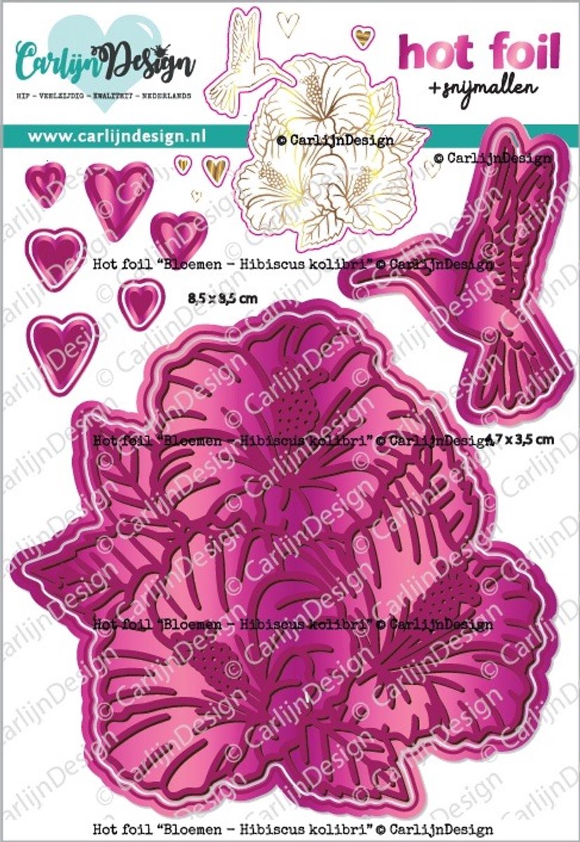 Hot foil Hibiscus & kolibri