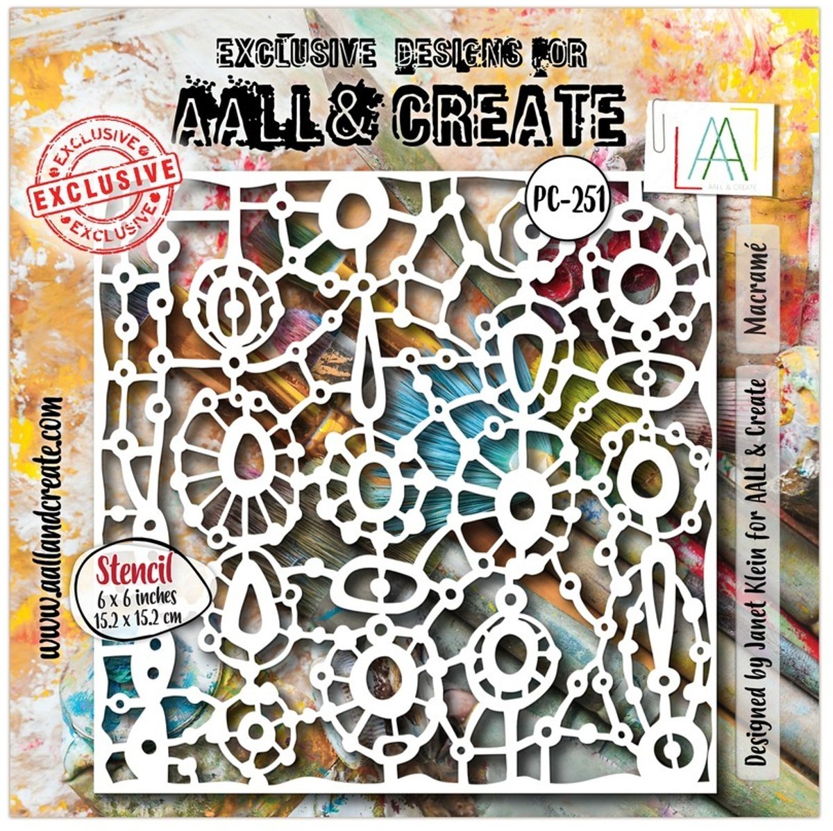 Aall & Create stencil - Macramé 15 x 15 cm