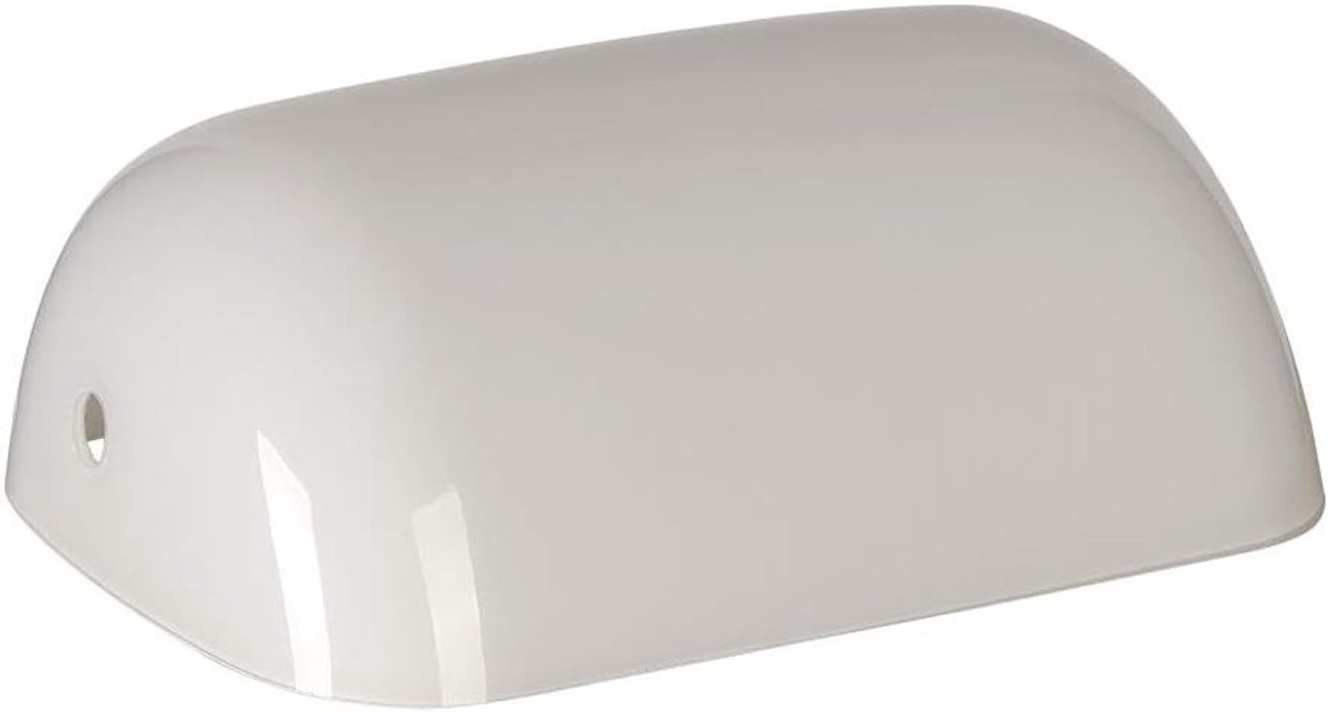 Glazen lampenkap bureaulamp - Wit - 22,5 x 13 cm - Glas - Vervangende lampenkap voor bureau