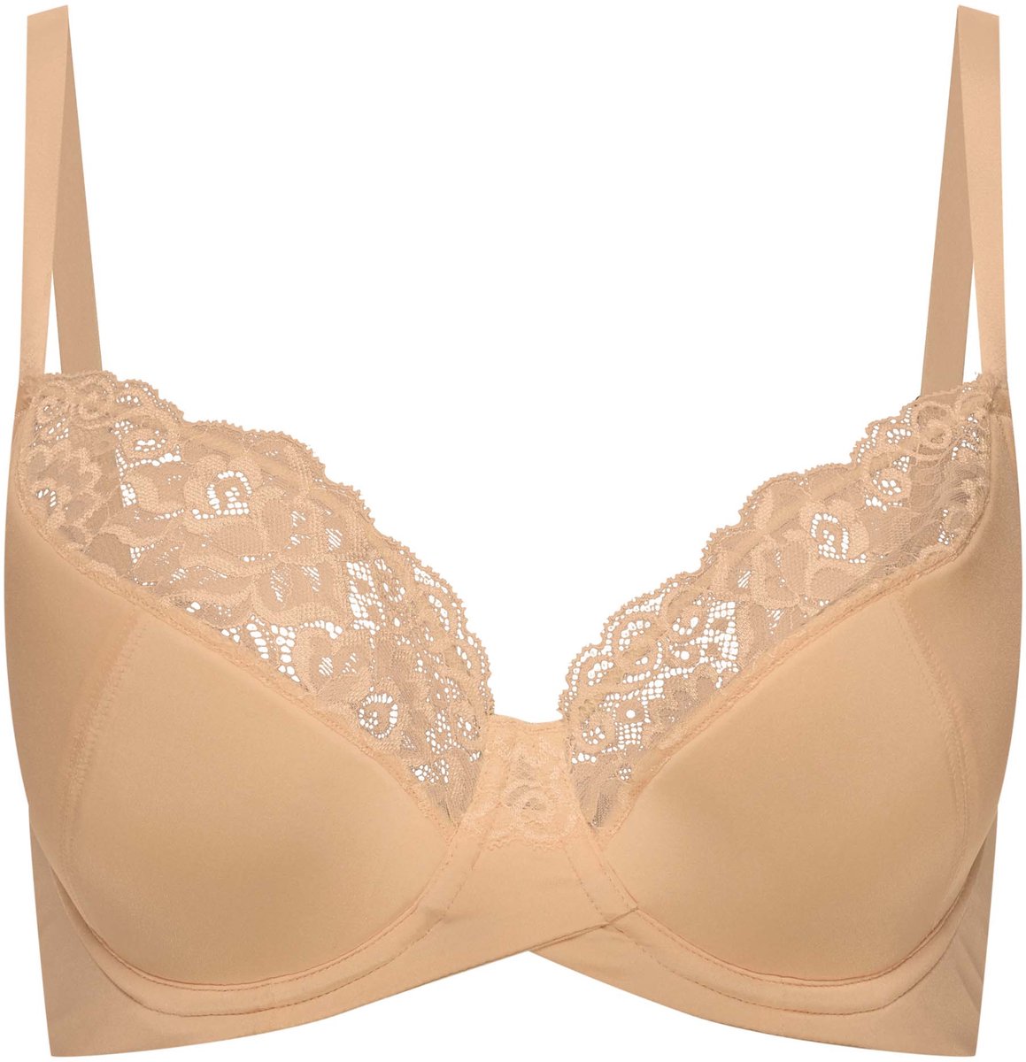 ESOTIQ Allie - Half voorgevormde beha - 90B - Beige - Bloemenkant