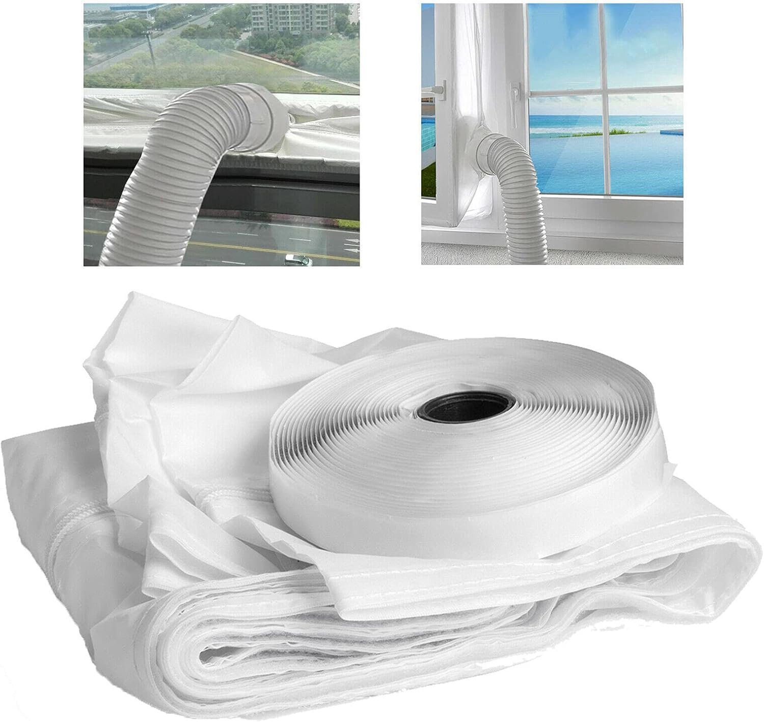 Mobiele airconditioner raamsluiting 400 cm - waterdicht PVC - sterke sluiting - voorkomt warme lucht - SnelShoppen