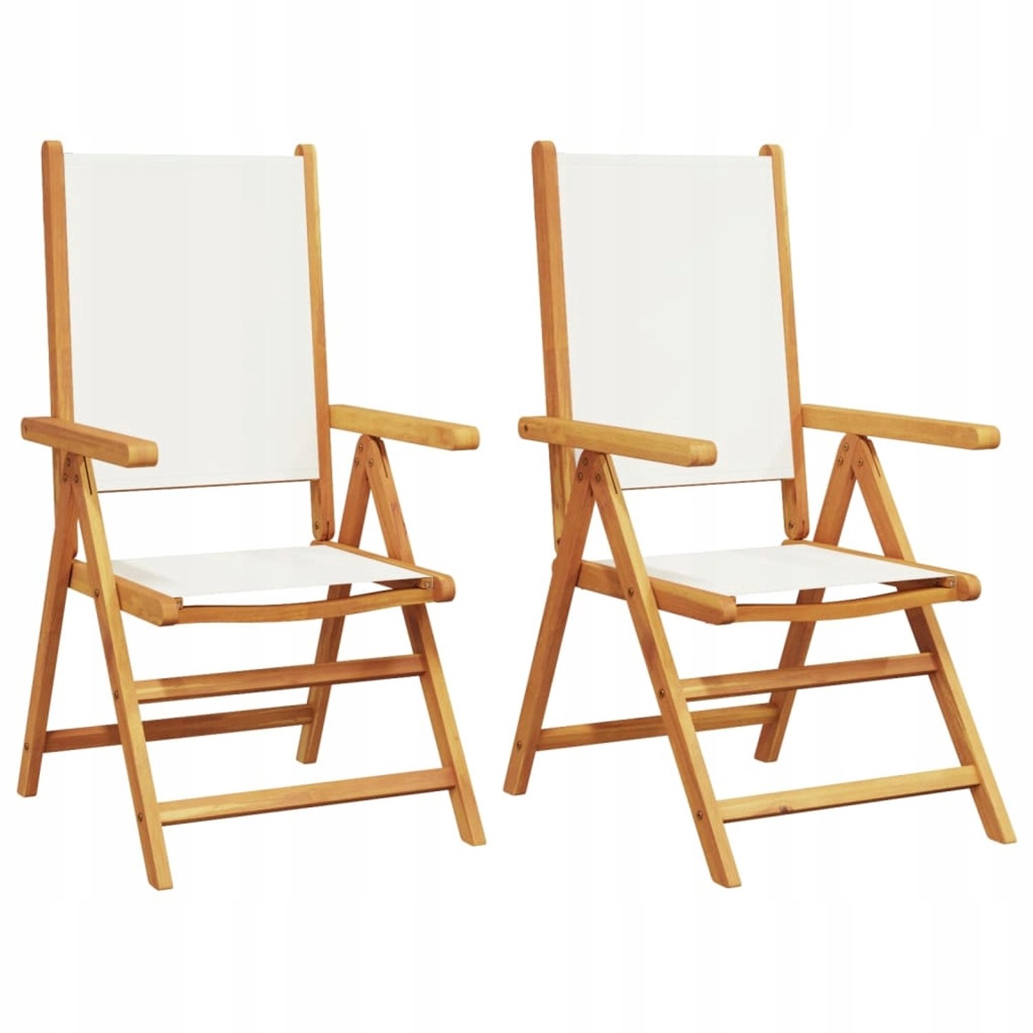 2x Houten Tuinstoelen, Balkonstoelen, Opvouwbaar, Acaciaboom