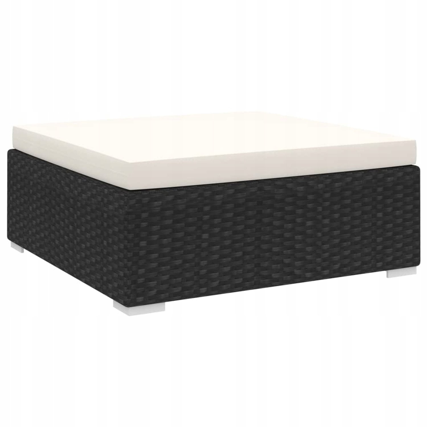 Rotan Voetenbank Tuin Terras Balkon - Zwart/Beige