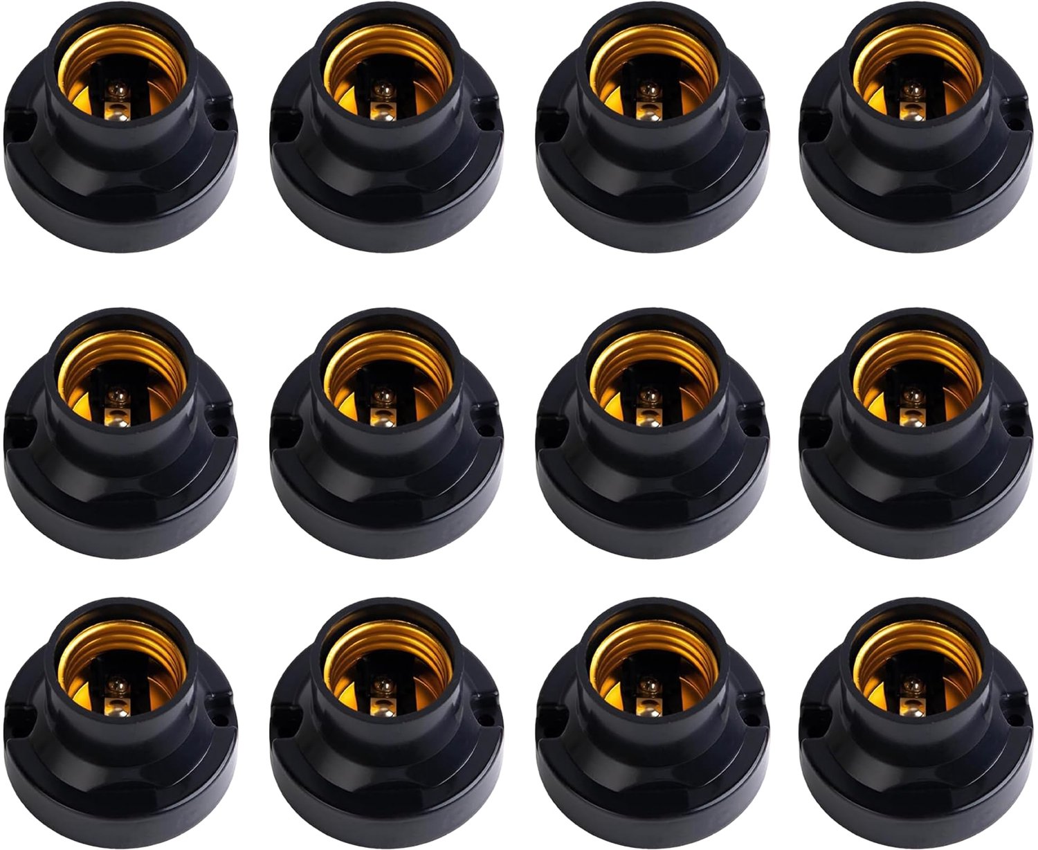 E27-fitting 12 stuks - universeel - zwart - geschikt voor ledlampen - ShopVlot