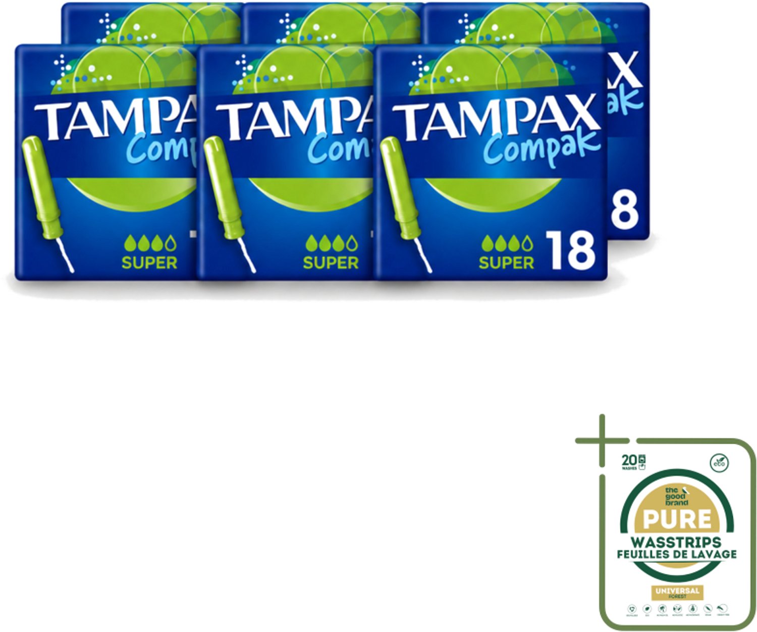 6 x Tampax Compak – Tampons – Super - Tampon - Menstruatie - Menstruatiebescherming - Hygiëne - Menstruatiecomfort