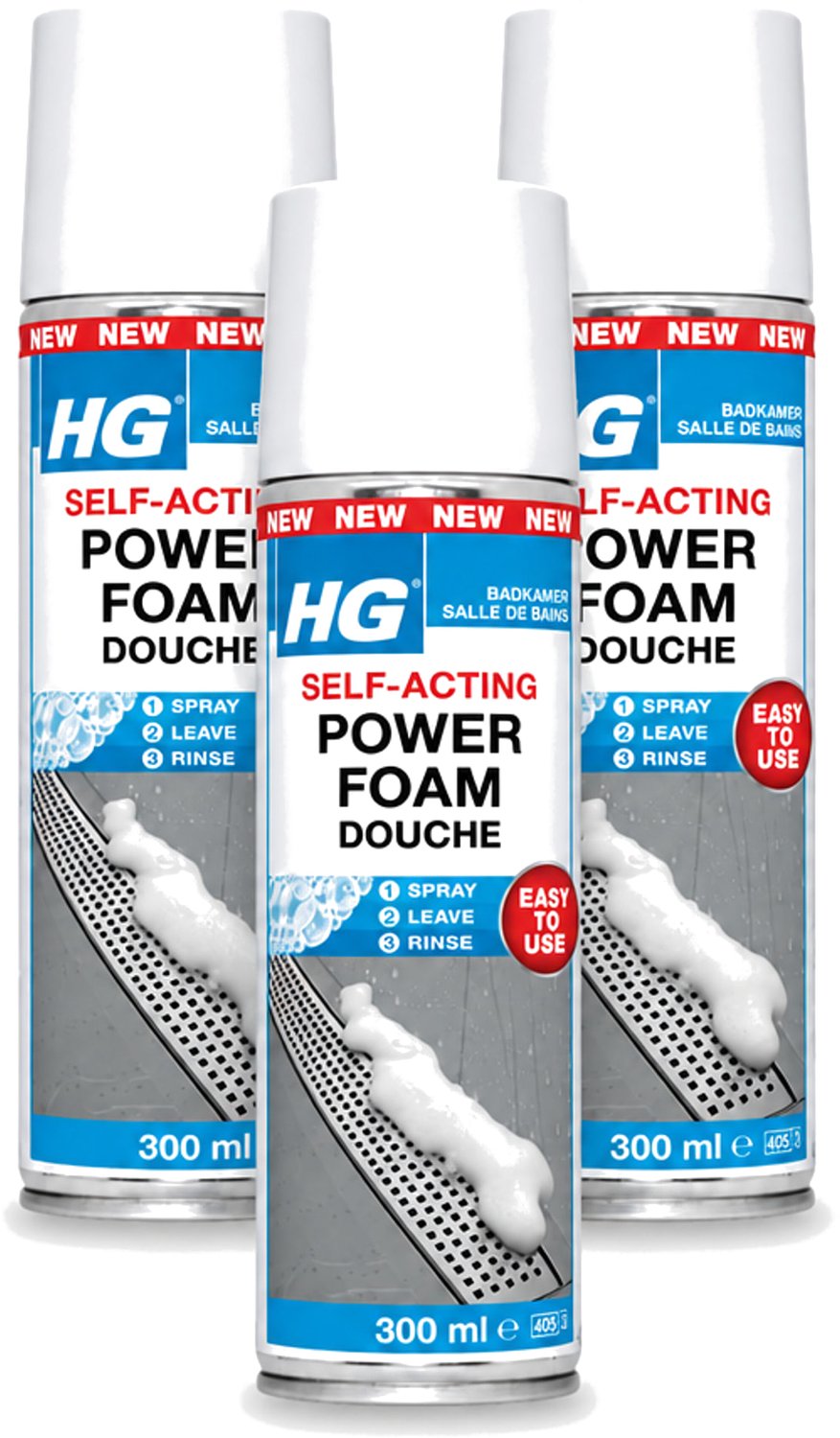 3 x HG - Badkamer - Badkamerreiniger - Power Foam Douche - Zelf-Activerend - 300 ml - Voordeelverpakking - 3 stuks