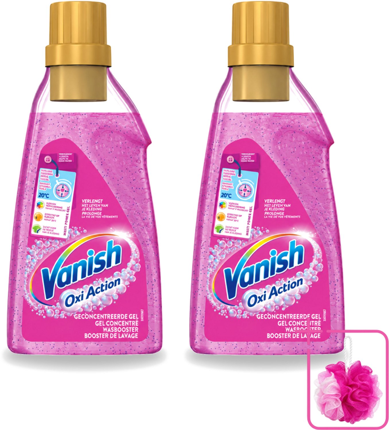2 x Vanish Oxi Action - Vlekkenverwijderaar Gel - Zonder Bleek - Gekleurde Was - 15 Wasbeurten - Bulkverpakking - Vlekverwijderaar - Douchemop - Wasbooster