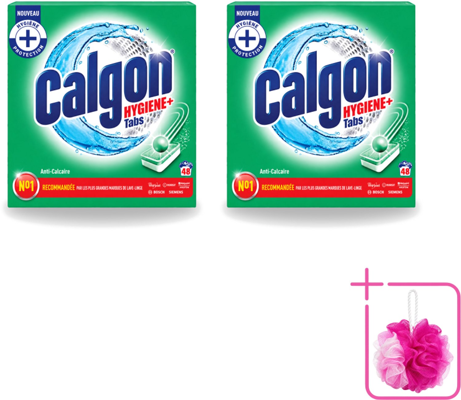 2 x Calgon - Wasmachinereiniger - Tegen Kalkaanslag - 48 Tabletten - Bulkverpakking - Wasmachine reinigen - Douchemop - Kalkafzetten