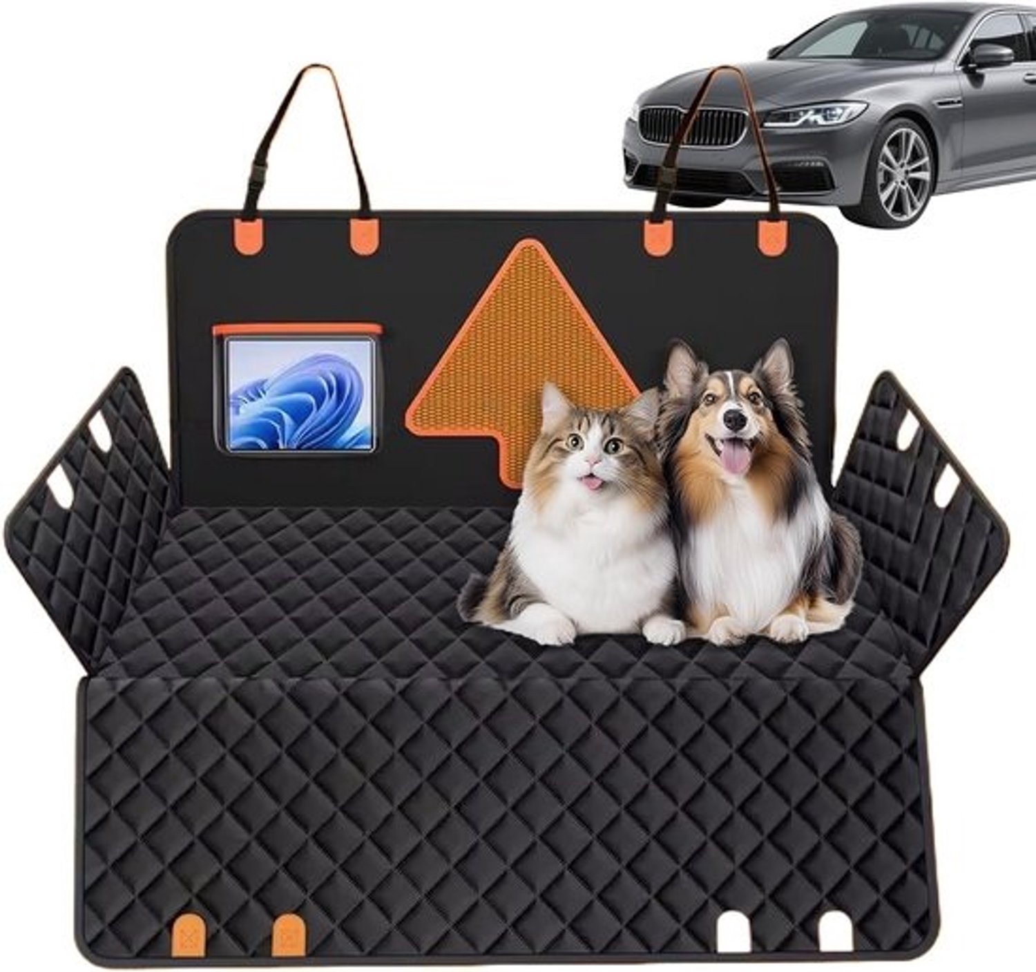 Hoezen Voor Autostoelen - Honden Stoelbeschermer - Reizen Met Huisdier - Waterdicht Antislip Ontwerp - 137x147 cm - Zwart