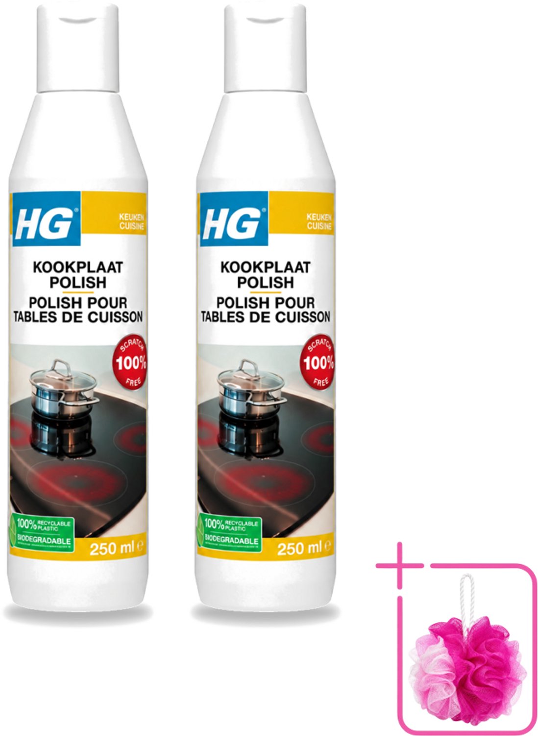2 x HG - Kookplaatreiniger Polish - Verwijdert Veilig & Effectief Vuil - Beschermende Glans - 250 ml - Bulkverpakking - Kookplaat reinigen - Vet verwijderen