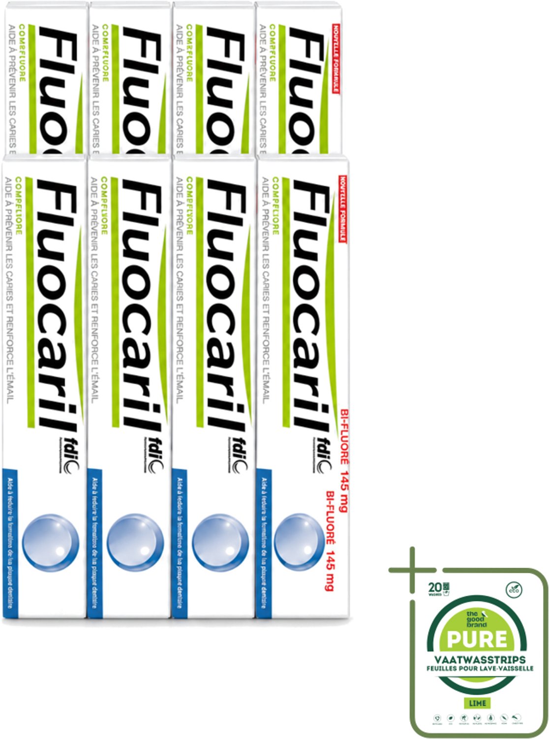 12 x Fluocaril - Tandpasta - Met Fluoride - 75 ml - Grootverpakking - Vaatwasstrips - Fluoride Tandpasta - Tanden Beschermen - Gaatjes Voorkomen - Tanden Versterken - Bi-fluoride Tandpasta