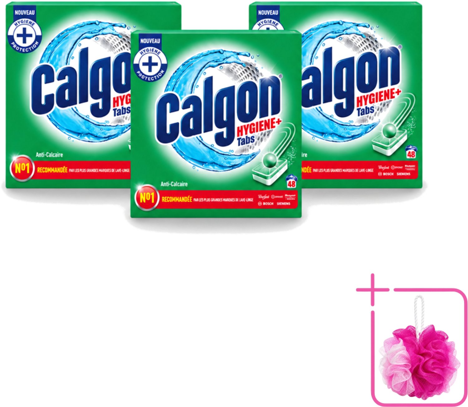 3 x Calgon - Wasmachinereiniger - Tegen Kalkaanslag - 48 Tabletten - Bulkverpakking - Wasmachine reinigen - Douchemop - Kalkafzetten
