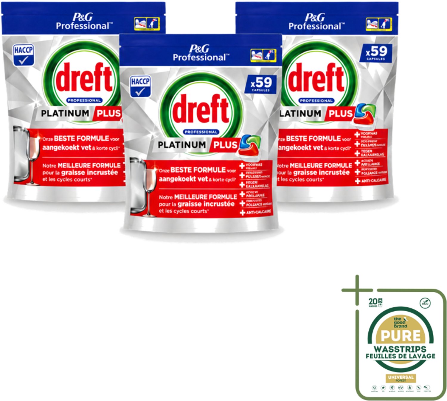 3 x Dreft – Vaatwastabletten – Platinum+ Regular – 59 Tabletten - Handafwasmiddel - Handafwas - Afwasmiddel - Handafwas Product - Afwas In Keuken