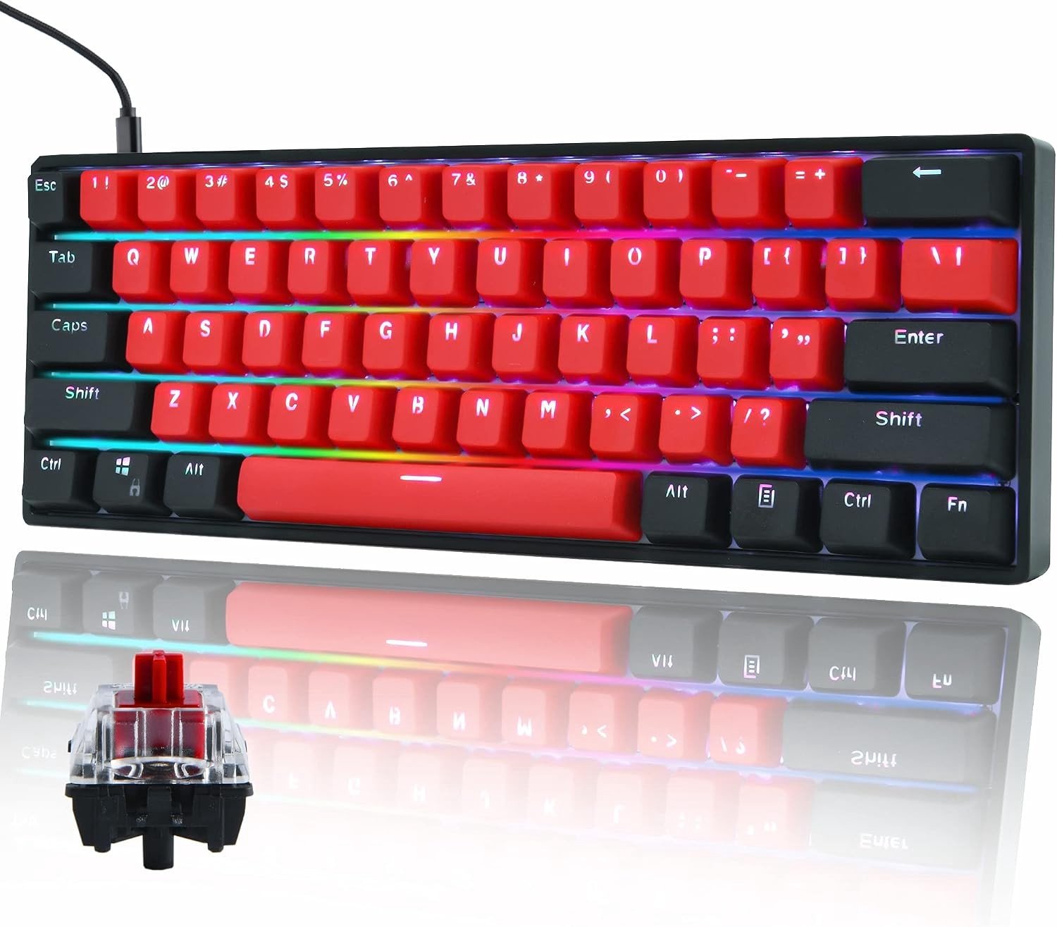 Gaming Toetsenbord - 61 Milan - 61 Toetsen - Mechanisch met RGB Achtergrondverlichting - Voor Gamers