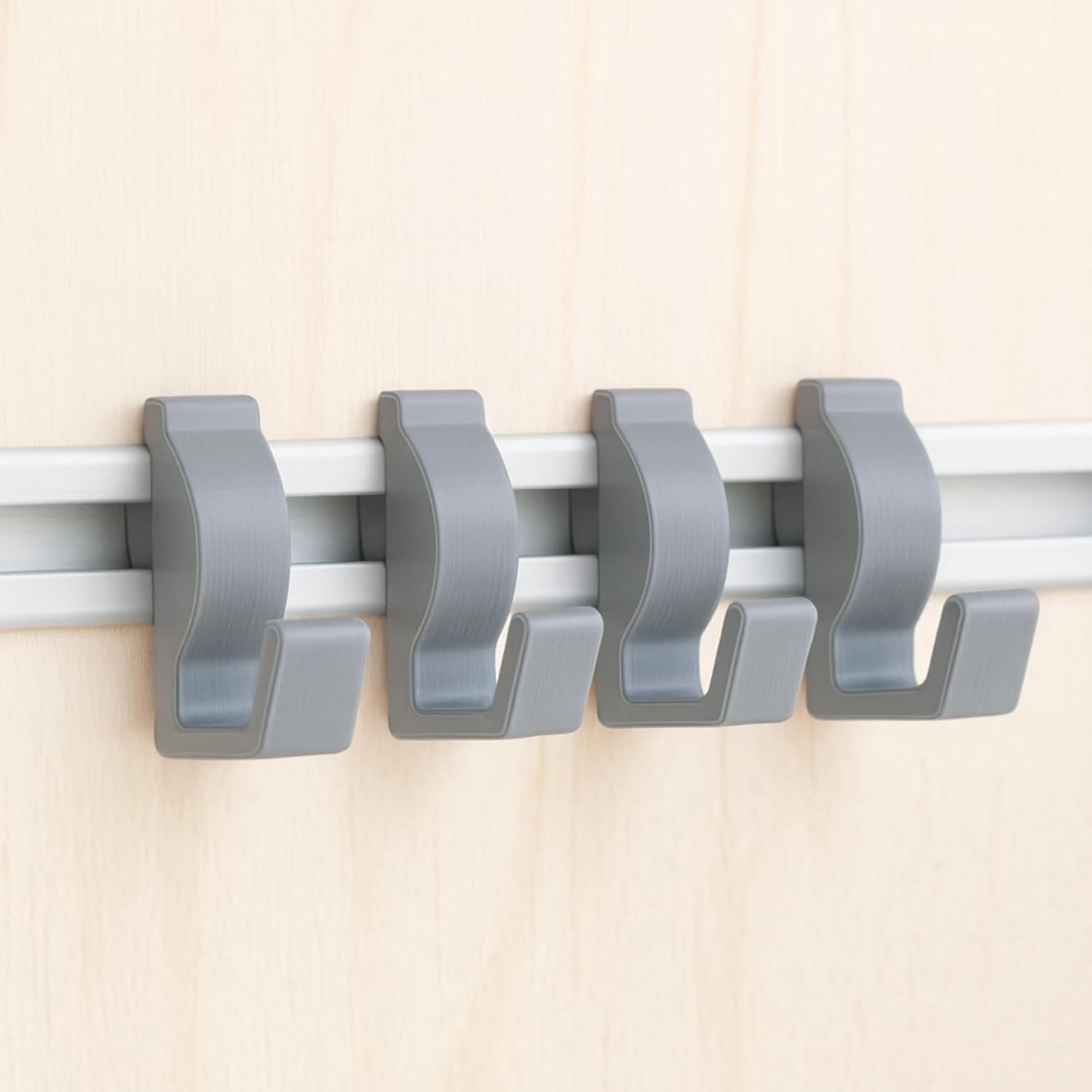 Wandhaken voor camper keuken - set van 4 ophanghaken - aluminium profiellijst - ideaal voor keukengerei - ShopVlot