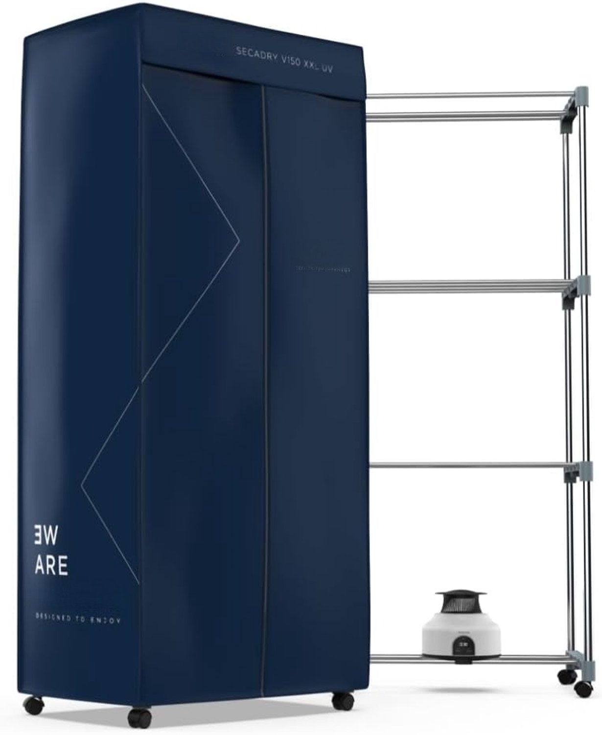 QEVA Elektrisch Droogrek - Droogrek Elektrisch - Verwarmde Droogrek - Blauw - 70cm x 45cm x 165cm