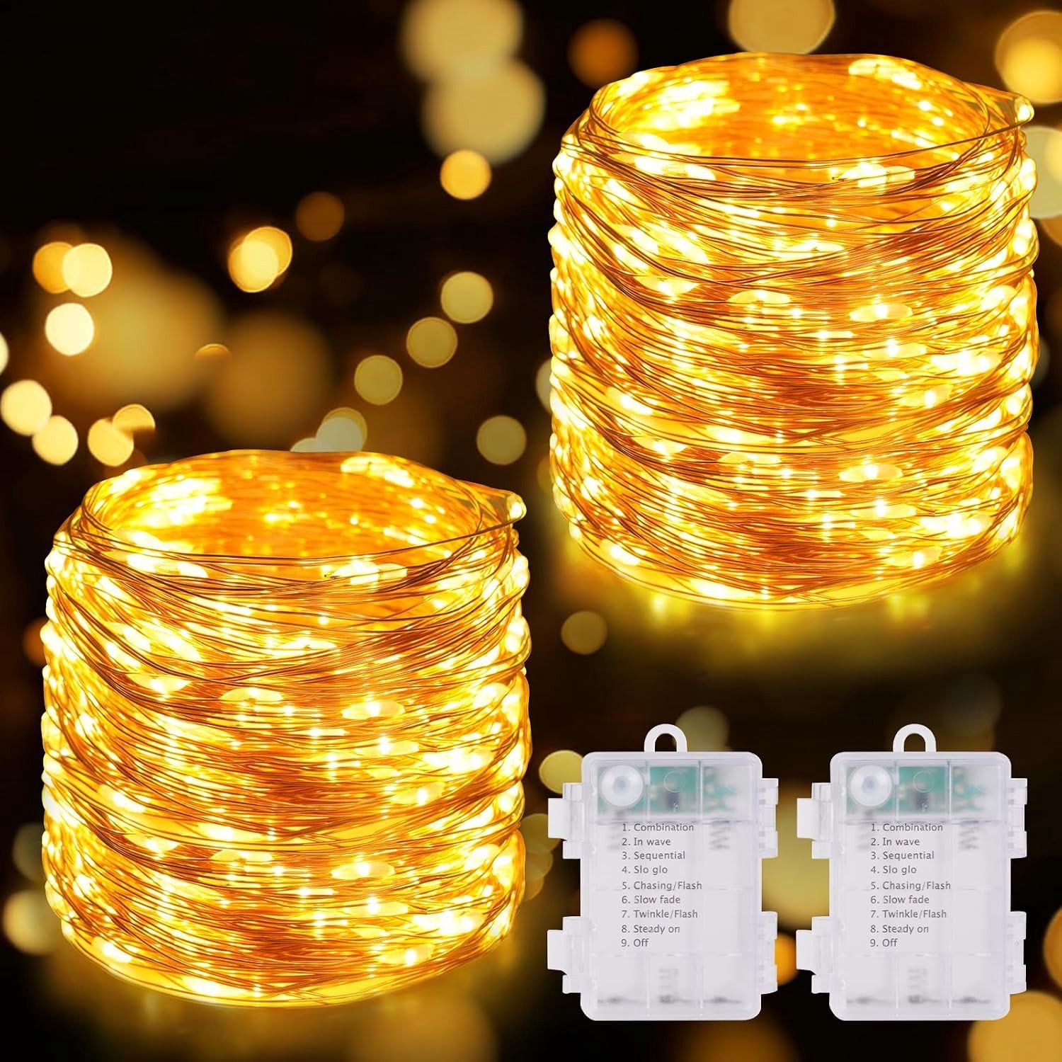 Kerstverlichting - Warm Wit - 10 Meter - Met 100 LED's en 8 Lichtmodi - Voor Binnen en Buiten Decoratie