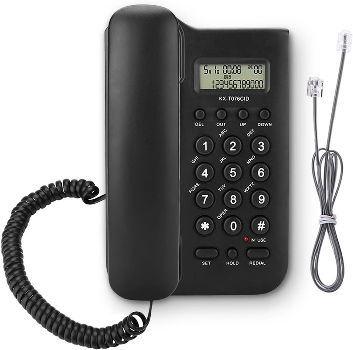 Vaste Telefoon - Zwart - Snoergebonden Tafeltelefoon voor Senioren - Grote Toetsen met Extra Luide Belvolume - Voor Kantoor en Thuis
