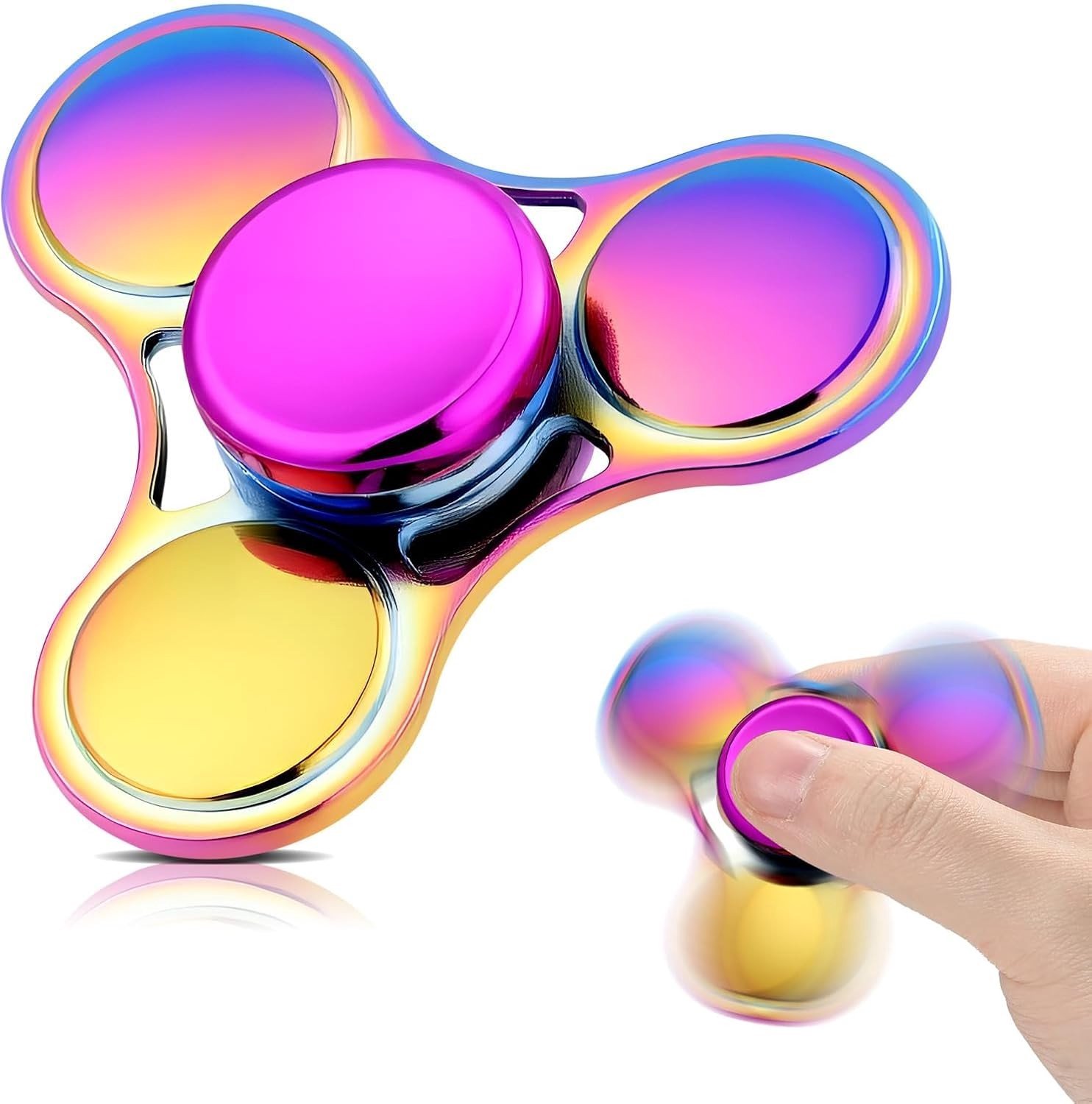 Fidget Spinner - Oranje - - Metalen Anti-Stress Speelgoed voor Kinderen en Volwassenen