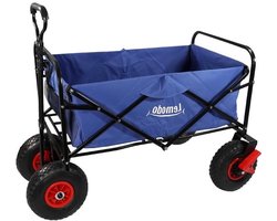 LEMODO Bolderkar, opvouwbaar, blauw, handwagen met luchtbanden, ladderwagen met 120 kg draagkracht, vouwbolderkar met 2 remmen, transportwagen voor honden, gebruiksvoorwerpen en bagage