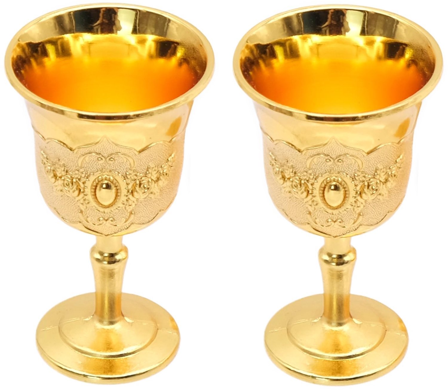 Wijnbekers 2 stuks - vintage gouden kelk - decoratief - perfect voor jouw collectie - Luxento