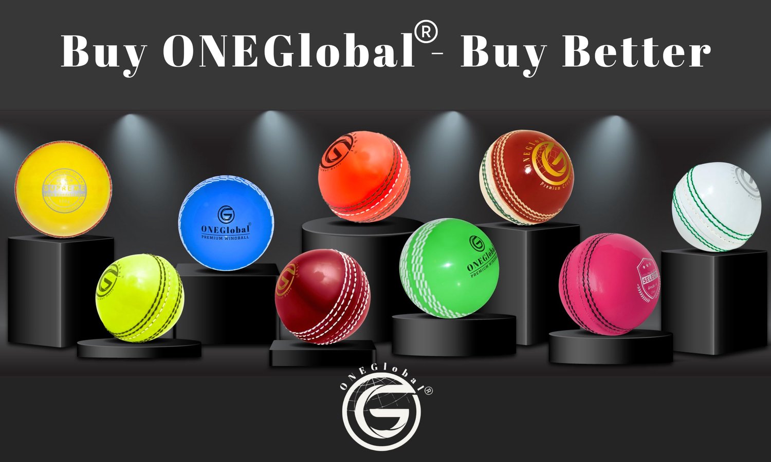 ONEGlobal Incrediball Soft Practice Cricketbal - Rubberen cricketbal voor buiten en binnen met kern en gestikte naad - ShopVlot